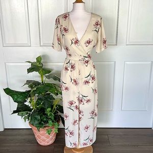 Cream Floral Maxi Dress